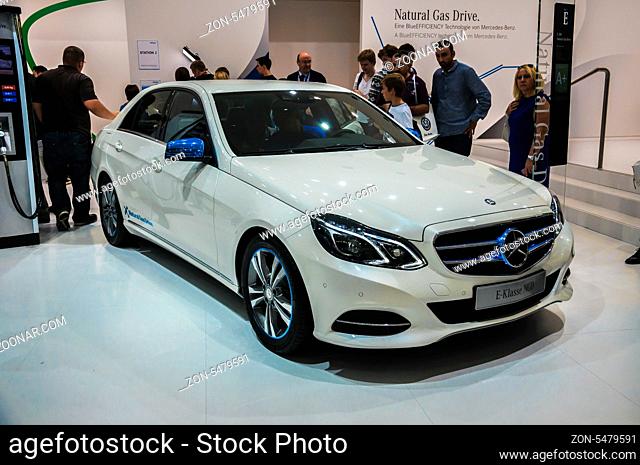 FRANKFURT - SEPT 21: MERCEDES BENZ E-CLASS NGD presented as world premiere at the 65th IAA (Internationale Automobil Ausstellung) on September 21