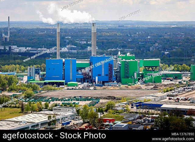 Herten, Ruhr area, North Rhine-Westphalia, Germany - Waste power plant AGR-RZR Herten, the waste disposal company Ruhrgebiet (AGR) operates a waste incineration...
