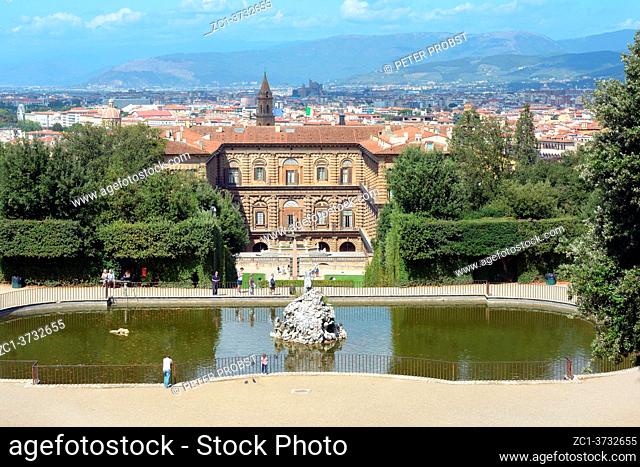 View from the Boboli Gardens to the Palazzo Pitti of Florence - Italy