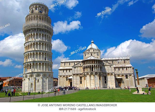 Duomo, cathedral, Leaning Tower, Piazza del Duomo, Cathedral Square, UNESCO World Heritage Site, Campo dei Miracoli, Pisa, Tuscany, Italy, Europe