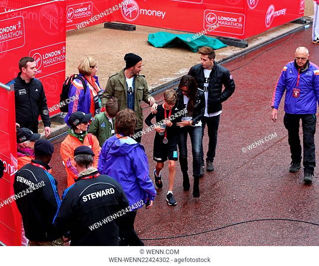 Virgin Money London Marathon 2015 Featuring: David Beckham, Brooklyn Beckham, Victoria Beckham, Cruz Beckham, Romeo Beckham Where: London