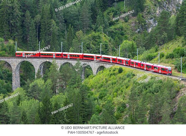 Switzerland The Rhaetian Railway Glacier Express August 2017 | usage worldwide. - Landwasser/Graubuenden/Switzerland