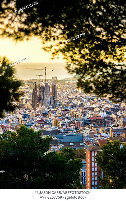 BARCELONA, SPAIN - November 24, 2018: La Sagrada Familia's construction in progress. It is on the part of UNESCO World Heritage site by an artist Antoni Gaudi