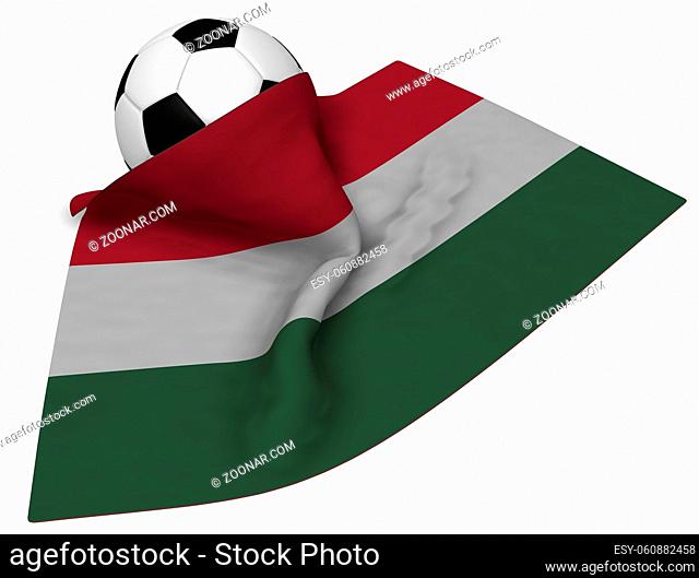 fußball und ungarische flagge - 3d illustration