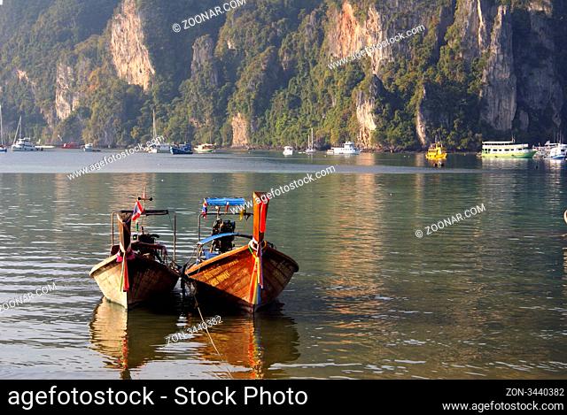 Two boats near Ko Phi Phi island, Thailand