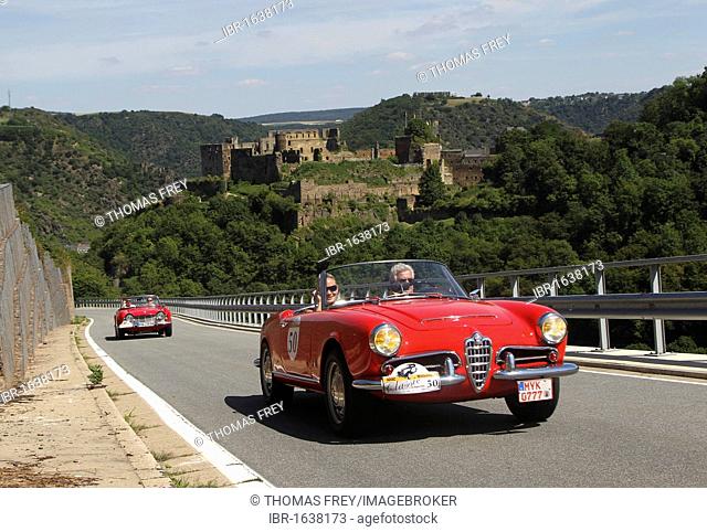 Vintage car rally ADAC Mittelrhein-Classic 2010, Alfa Romeo Spider Veloce, St Goar, Rhineland-Palatinate, Germany, Europe