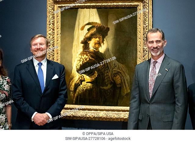 King Willem-Alexander and King Felipe attend the opening of the Rembrandt-Velazquez exhibition at the Rijksmuseum in Amsterdam