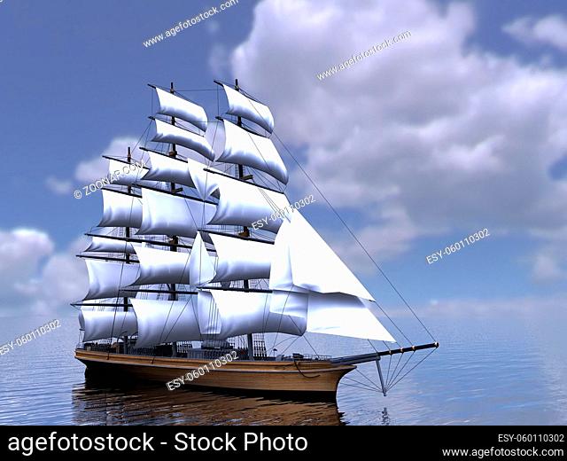 The three-masted sailing ship