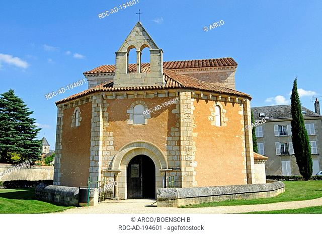 Front of Baptistery of St John, Poitiers, Vienne, Poitou-Charentes, France, Baptistery Saint-Jean, Baptisterium