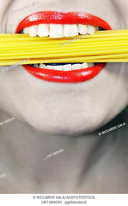 Woman Eating Pasta Spaghetti