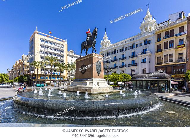 Fountain in Plaza de las Tendillas orTendillas Square in Cordoba, Andalusia, Spain