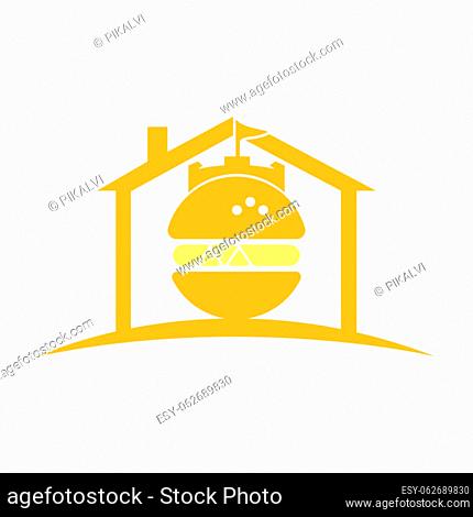 Burger castle vector logo design. Fort burgher logo design