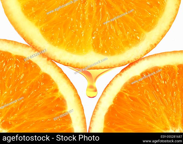 orange pulp close-up - fresh background