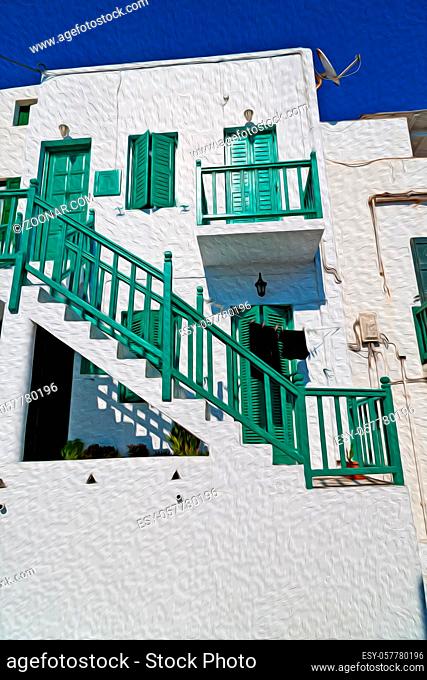 isle of   greece antorini europe old house and white color