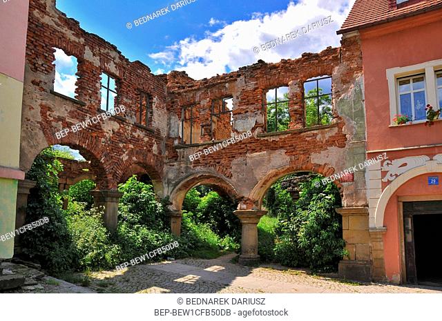 Fragment of the old town in village Chelmno Slaskie, Lower Silesian voivodeship, Poland
