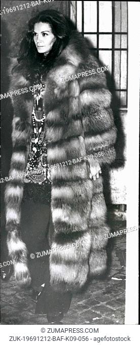 Dec. 12, 1969 - Well Wrapped Up; Wearing a striking fur coat, Brazilian actress Florinda Bolkan, is pictured when she attend a party given in Rome by press...