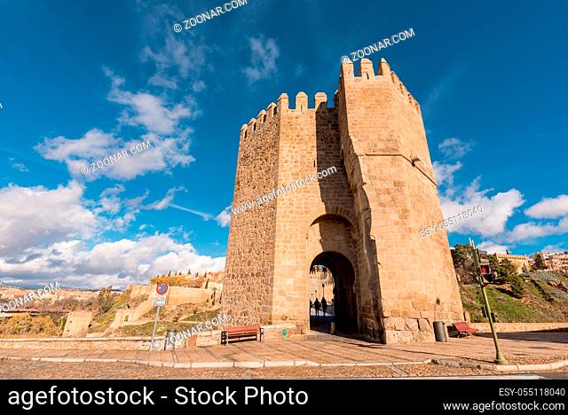 Toledo medieval bridge and cityscape, Spain