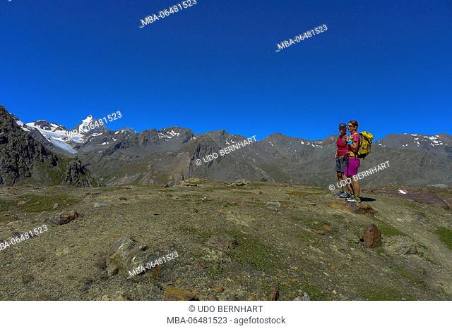 Italy, South Tirol, Trentino, Alto Adige, Vinschgau, Martelltal, Ortler group, mountain hike to the Vordere Rotspitze, 3