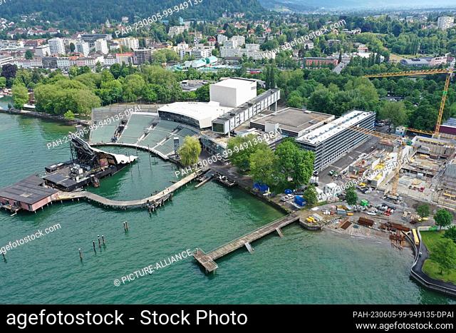 05 June 2023, Austria, Bregenz: The grounds of the Bregenz Festival are currently a large construction site. In the summer