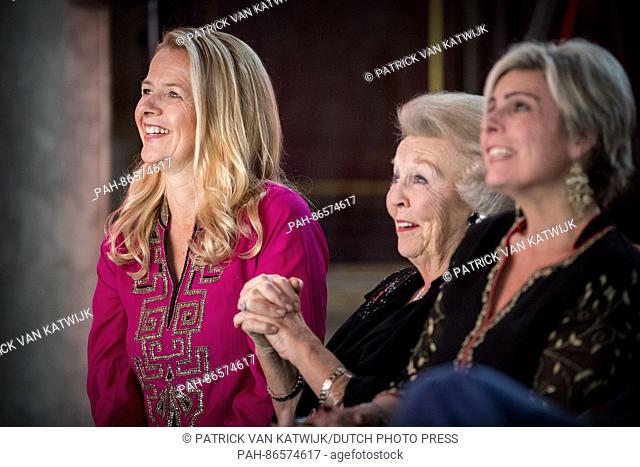 Princess Laurentien (R), Princess Beatrix and Princess Mabel of The Netherlands attend the award ceremony of the Prince Claus Prize 2016 in the Royal Palace in...
