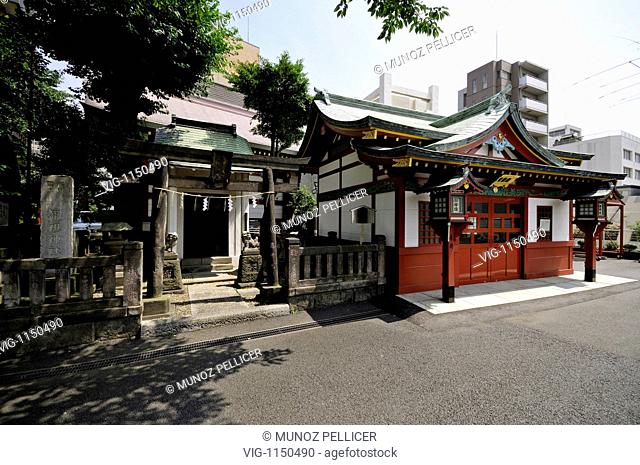 JAPAN, TOKYO, 01.07.2008, Kanda Myojin complex aka Kanda Shrine (Shinto Shrine). The Shrine dates back 1200 years, but the present time structure was rebuilt...