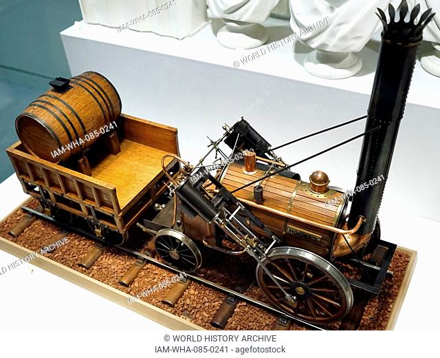 Example of the Stephenson's Rocket, an early steam locomotive designed by Robert Stephenson (1803-1859) an early railway engineer. Dated 19th Century
