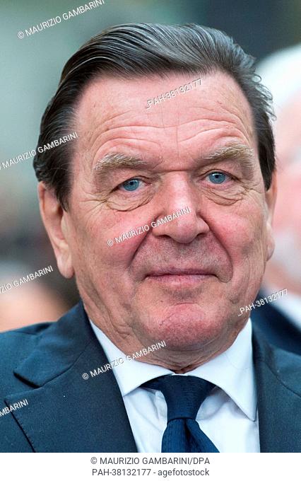 Former German Chancellor Gerhard Schroeder takes part in the conference on the achievements and perspectives of the Agenda 2010 at the Friedrich-Ebert...