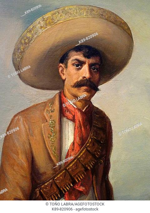 Emiliano Zapata oil painting. Castillo de Chapultepec. Ciudad de México