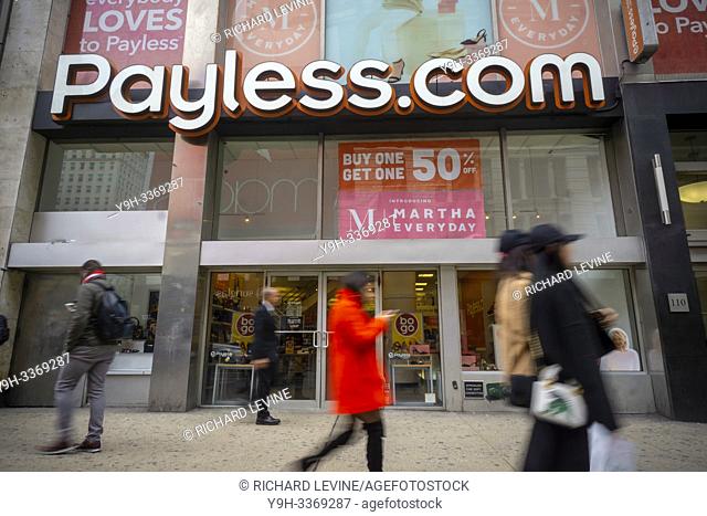 A Payless ShoeSource store in Herald Square in New York on Friday, February 15, 2019. The retailer is reported to be planning to close all 2300 stores as it...