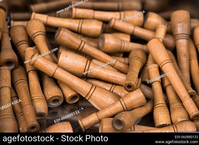 Plenty of brown color wooden cigarette holder