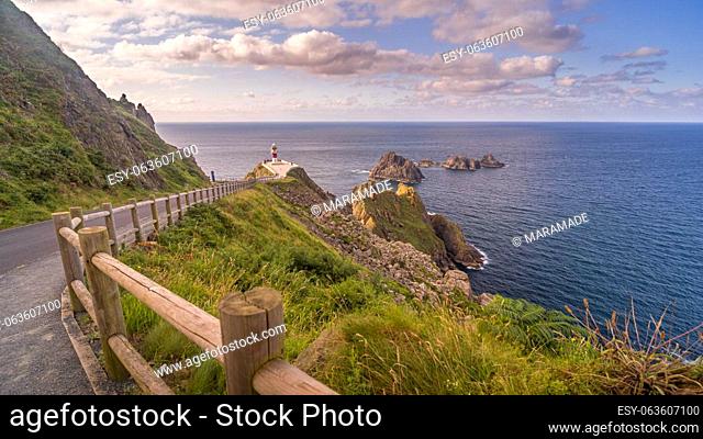 Panoramic view of the lighthouse of Cabo Ortegal in Galicia, Spain