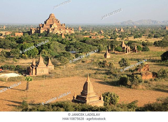 Myanmar, Birma, Burma, Bagan, pagoda landscape with the Dhammayangyi Pagoda