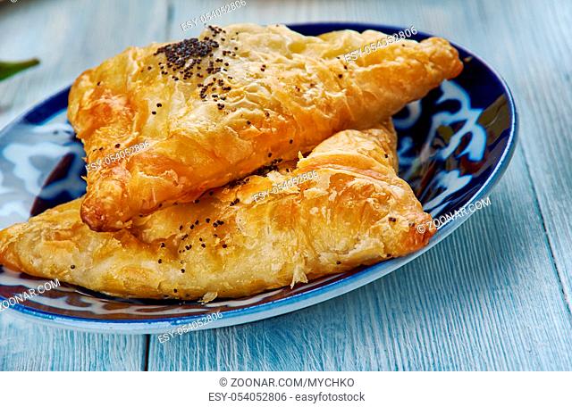 Iraqi Samsa, Asia Traditional assorted dishes, Top view