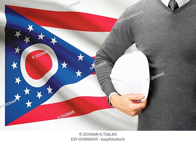 Engineer with flag on background series - Ohio