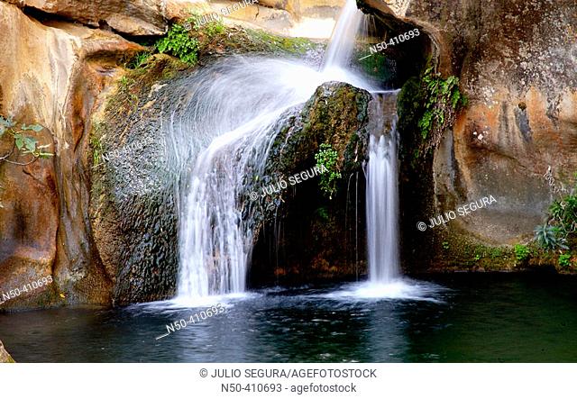 Waterfall, Manilva. Málaga province, Andalusia, Spain