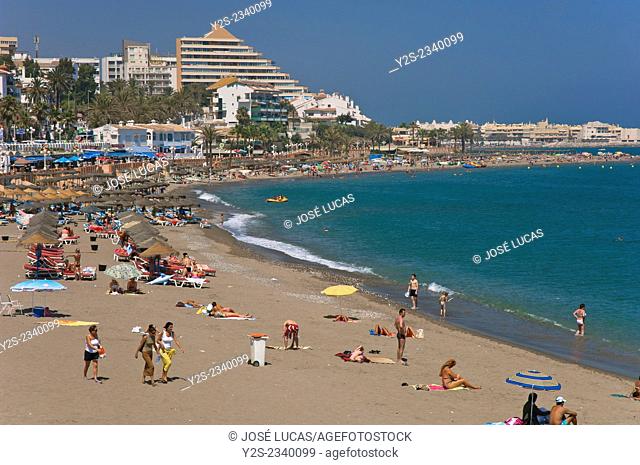 Bil-Bil beach, Benalmadena, Malaga province, Region of Andalusia, Spain, Europe