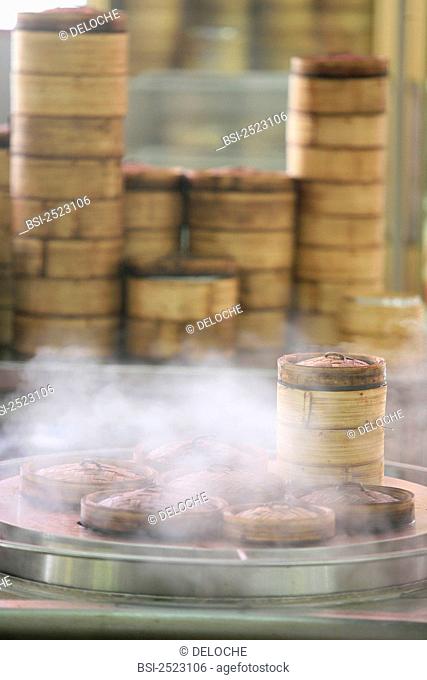 Restaurant of Dim Sum dishes steam cooked in Malaysia