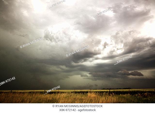 Dark clouds over prarie grass  Shot during Project Vortex 2  Project Vortex 2 is a two year National Science Foundation funded science mission to study...