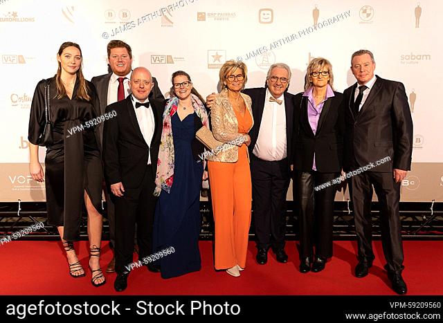 Orlans family pictured during the award ceremony of the 'Ensors' Flemish film prizes at the 'Film Festival Oostende', Saturday 04 February 2023, in Oostende