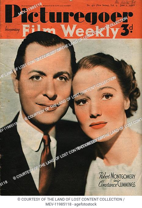 Picturegoer June 1, 1940 No. 471 Vol. 9 - Front Cover, Movie Stars, Robert Montgomery & Constance Cummings