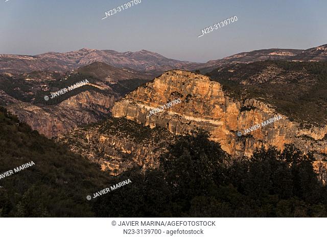 Mountains in the area of Cofrentes, Cofrentes, Valencia Province, Spain