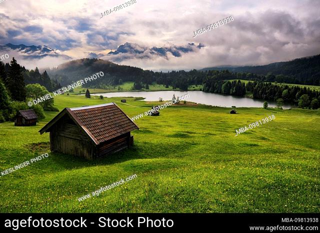 Germany, Bavaria, Kruen, Geroldsee Lake, Wagenbruech Lake, Europe