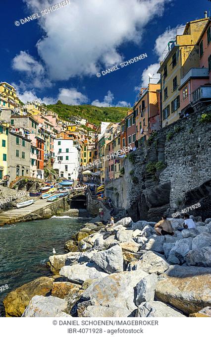 Townscape, UNESCO World Heritage Site, Riomaggiore, Cinque Terre, Liguria, Italy