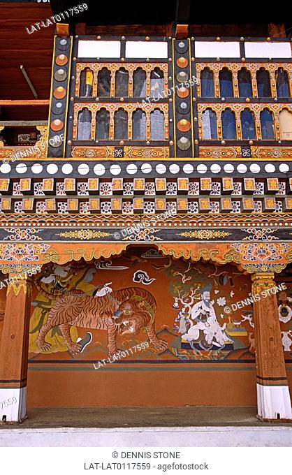 Rinpung Dzong is a large Drukpa Kagyu Buddhist monastery and fortress in Paro District in Bhutan. It was built in the late 16th century and is decorated with...