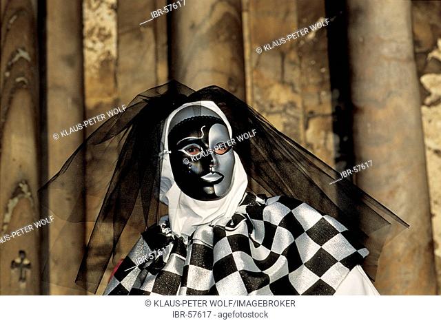Silver-black mask Carnival Venice Italy