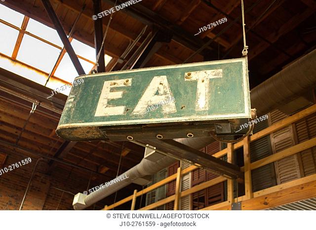 Eat, antique sign, Durham, North Carolina, USA