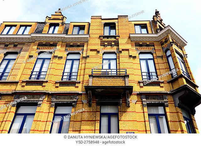 facade of residential building, Boulevard Clovis, Clovis Laan, European district, Brussels, Bruxelles, Belgium, Europe