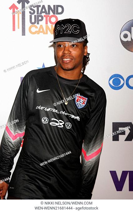 Stand Up 2 Cancer Telecast Arrivals 2014 Featuring: Lupe Fiasco Where: Los Angeles, California, United States When: 06 Sep 2014 Credit: Nikki Nelson/WENN