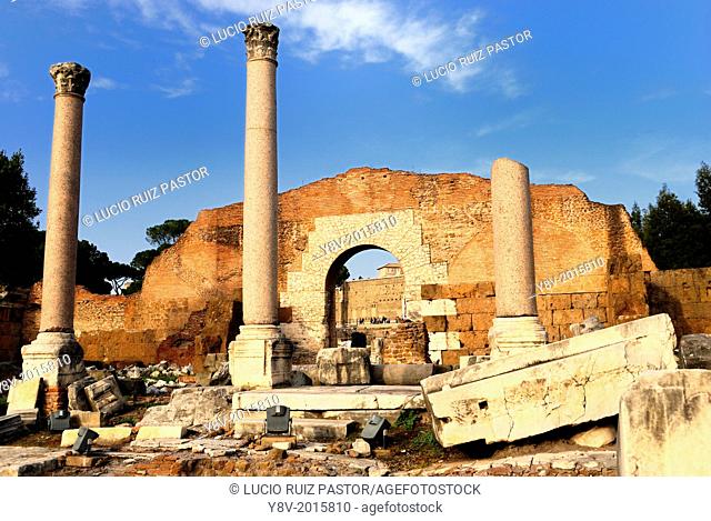 Italy. Lacio. Rome. Roman Forum. Basilica Emilia, entry arch. UNESCO World Heritage