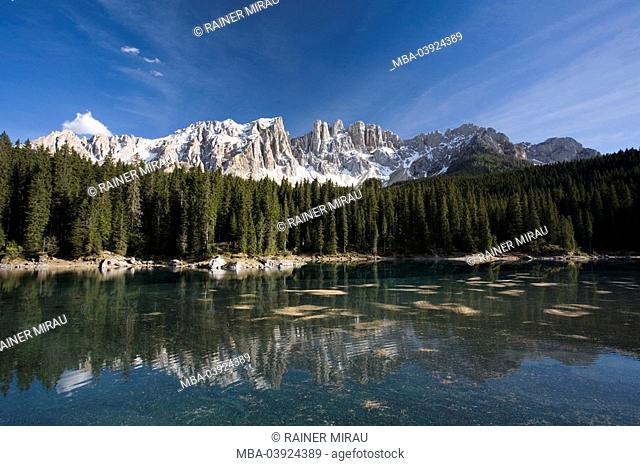 Italy, South-Tyrol, Latemar, mountains, Karer-See, landscape